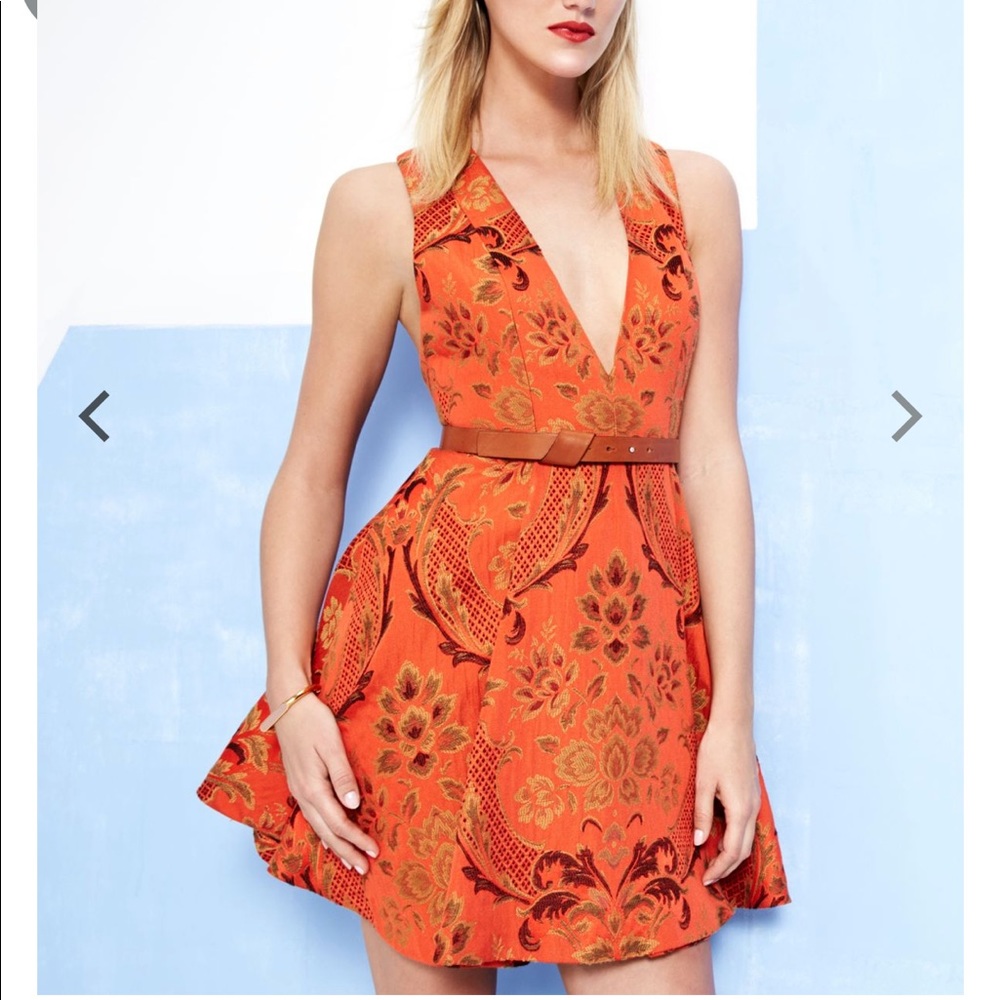 Alice + Olivia Mollie Fit & Flare Brocade Dress